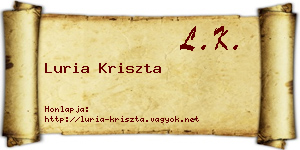 Luria Kriszta névjegykártya